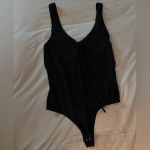 PacSun black bodysuit with tie front